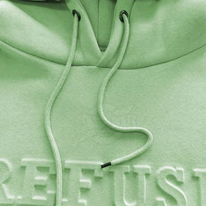 Vente en gros Logo personnalisé hommes gaufrage sweats à capuche avec col à capuche motif solide pour l'hiver - Product Image 2