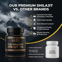 Glee Impex Résine de Shilajit Pure et Naturelle de l'Himalaya de Qualité Alimentaire 99% Fraîche, Extrait de Shilajit Amère pour Adultes, Boîte en Vrac et Approvisionnement Export