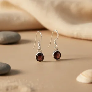 Boucles d'oreilles pendantes en argent 925 avec grenat pour femmes, plaquées or rose, bijoux en platine, perle et diamant pour mariage, fête, cadeau parfait - Product Image 2