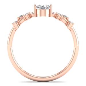 Bagues de fiançailles REYES de luxe en or massif 14 carats avec moissanite taille ovale de 0,84 carat pour femmes, design personnalisé, cadeau de mariage, bijoux fins - Product Image 4