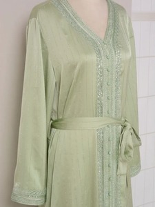 Abaya Dubai Turquía musulmán Hijab vestido elegante vestidos africanos para mujeres manga larga gasa <span class=keywords><strong>Maxi</strong></span> con cinturón vestido Islam ropa - Product Image 4