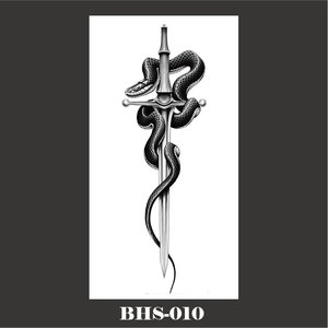 Autocollants de <span class=keywords><strong>tatouage</strong></span> temporaires imperméables noirs motif animal, <span class=keywords><strong>fleur</strong></span>, <span class=keywords><strong>serpent</strong></span> 6,8x14cm en papier et film PET certifiés CE personnalisables - Product Image 3