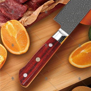 Ensemble de couteaux de cuisine japonais professionnels en acier Damas, 7 pièces, 67 couches, couteau de chef Santoku, manche en bois de santal - Product Image 4