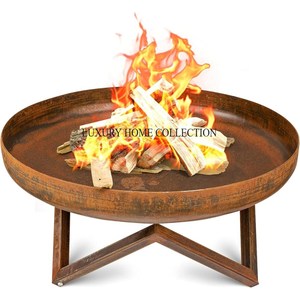 Premium handcrafted metal <b>fire</b> <b>pit</b> with heavy gauge steel construction and artistic detailing for luxury outdoor ambiance - Product Image 3