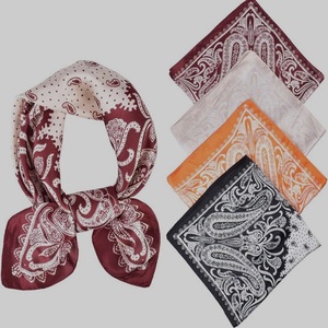 High Quality Custom Printed Logo Summer Outdoor Bandana Lightweight Soft Square Silk <b>Scarf</b> Best Quality Cotton Handkmade - Product Image 6