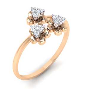 Anillo de Diamante Real Certificado en Oro de 14K, Corte Pera, Estilo Romántico, Chapado en Rodio, 0.07ct, Calidad IJ-SI, Certificado IGI - Product Image 1