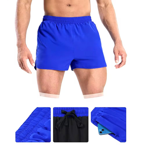 Pantalones cortos de gimnasio multifuncionales transpirables de entrenamiento informal de secado rápido pantalones cortos deportivos transpirables para hombres transpirables con OEM - Product Image 3