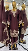 Magnifique Madhuri D. Bollywood actrice porter tissu lourd matériel fil et broderie travail trois pièces Salwar costume pour OnlineSale