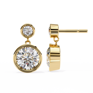 Pendientes de Diamantes Cultivados en Laboratorio con Corte Brillante Redondo Clásico para Mujer en Oro de 18K - Product Image 6