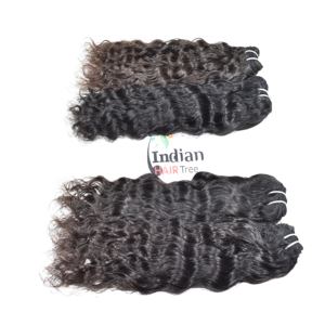 Lot de cheveux humains vierges indiens Remy naturels, bouclés, tissage double trame, double trame machine, non traités chimiquement, fabriqués - Product Image 3