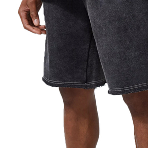 Short de jogging à séchage rapide Short vintage lavé à l'acide pour hommes Short lavé à l'acide avec taille élastique et poches latérales Séchage rapide - Product Image 5