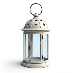 Lanterne en métal blanc faite à la main avec des panneaux de verre de découpes d'étoiles pour la maison mariage extérieur décor de noël caractéristiques bougeoir - Product Image 2