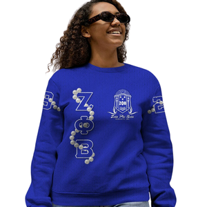 ZPhiB Zeta Phi Beta 1920 invierno tejido 100% suéter de algodón vida griega hermandad ropa azul blanco Chenille letra Divine Nine - Product Image 5