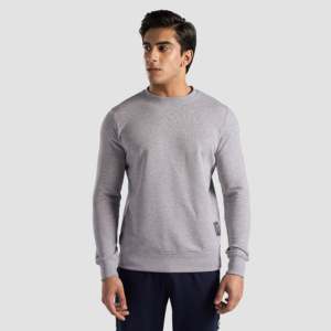 Sudadera Utility Crew Premium 100% Algodón French Terry Gris con Bordado 3D y Estampado de Silicona con Patrón Sólido - Product Image 2