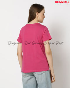 Camiseta de algodón para mujer en Color de la cadera Cuello redondo simple Impreso con fuente ordenada Diseño suave y elegante Camiseta con personalidad 2025 - Product Image 3
