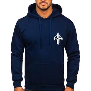 เสื้อฮู้ดแบบสวมหัวของผู้ชายผ้าคอตตอนพิมพ์ลายซิลค์สกรีน100% วัสดุผ้าคอตต้อนโลโก้ตามสั่ง - Product Image 5