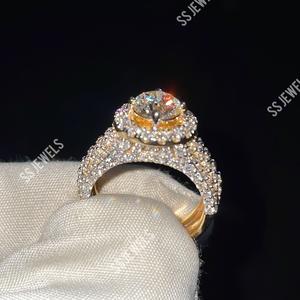 1 Ct VVS1 IGI Certified Lab Grown Diamond Anillo de compromiso para mujer Plata de Ley 925 Anillo de aniversario chapado en oro amarillo para regalo - Product Image 2