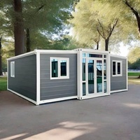 Maison conteneur extensible de 20 pieds, préfabriquée et pliable, avec chambre, design modulaire de luxe pour l'habitation, dotée d'une terrasse et d'un toit