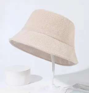 หมวกทรงถังผ้าลูกฟูกสำหรับชาวประมงหมวกแฟชั่นอินเทรนด์สีออกแบบได้ตามต้องการ