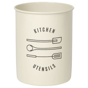 Porte-couverts en métal blanc avec revêtement poudré, forme ronde, élégant, organisateur de table de cuisine, rangement pour couverts - Product Image 1