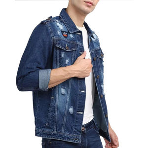 Chaquetas de mezclilla de hombre hechas a medida con logotipo frontal de doble botonadura de alta calidad y último diseño 2025 al por mayor - Product Image 4