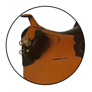 Selle de stock en cuir véritable de qualité supérieure faite à la main, légère et flexible avec un soutien confortable pour une conduite toute la journée - Product Image 3