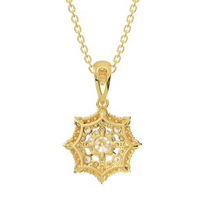 Venta al por mayor 10K chapado en oro de plata fina sol colgante collar diamante circón estilo Vintage para mujeres ocasiones de fiesta y regalos - Product Image 6