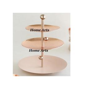 Stainless Steel Hammered 3 <b>Tier</b> <b>Cake</b> <b>Stand</b> Premium Quality Round Shape <b>Cake</b> Dessert <b>Stand</b> For Home Hotel Use - Product Image 1