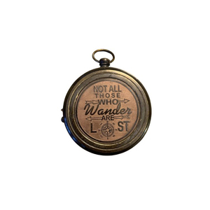 Boussoles Nautiques Personnalisées en Laiton Gravé, Design Rond Plaqué Or, Cadeaux de Mariage et de Fêtes - Product Image 1