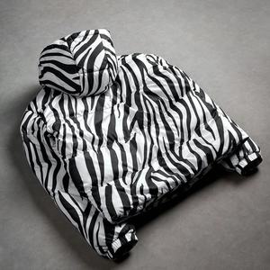 Veste matelassée rétro en nylon à fermeture éclair, impression numérique intégrale personnalisée 2026, streetwear solide, pour hommes, hiver - Product Image 3