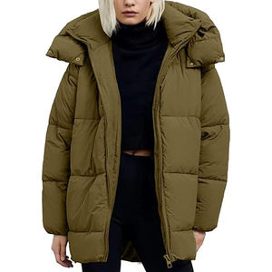 High Quality Women Knitted Puffer Jacket Winter Warm Wear Wholesale Front Logo Zipper Closure Solid Pattern <b>Waterproof</b> - Product Image 5