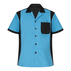 Venta al por mayor diseño de impresión por sublimación 100% poliéster Bowling Jersey gráfico algodón Streetwear manga corta Bowling Shirt - Product Image 6