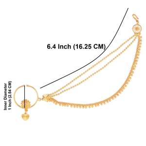 Indain ดูไบสไตล์เจ้าสาวแหวนจมูกดอกไม้ชุบทองลูกปัดหลายโซ่อินเดียแฟชั่นชุดเครื่องประดับสําหรับผู้หญิง - Product Image 4