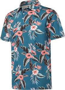 Polo de Golf de manga corta con estampado informal para hombre, tejido de punto elástico de secado rápido, transpirable, a rayas, Pakistán, para el verano - Product Image 2