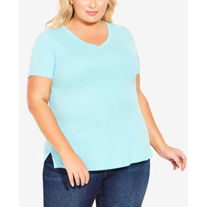 Avenue Top en tricot essentiel à col en V pour femme, taille 30, bleu - Product Image 1