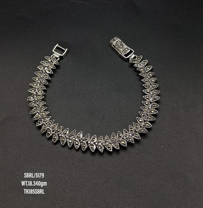 Oxidized 925 Sterling <b>Silver</b> Classic CZ Bangle <b>Bracelets</b> for Women Handmade Party Gift Jewelry-Wholesale From India - Product Image 1