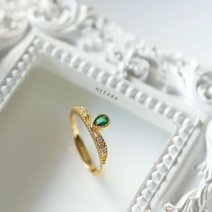 Design britannique 10K or massif bague faite à la main forme de goutte de pluie usure quotidienne bague en or minimaliste conception délicate bague en or - Product Image 3