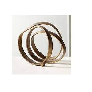 Signature Design by Ashley Ryandale Sculpture ronde en métal Finition en laiton antique Cet accent complète votre décor dans un style élégant - Product Image 2