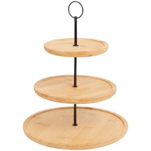 Support à gâteau en bois pour fête cuisine Dessert Base verre dôme couvercle pied assiette en bois décoration de gâteau - Product Image 1