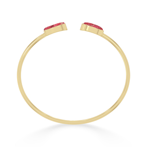 Premium Real Pure 18K Solid Gold High Finish Trendy Adjustable Twister <b>Bracelet</b> Thulite Oval Bullet Cab Luxury Unisex Gift - Product Image 4