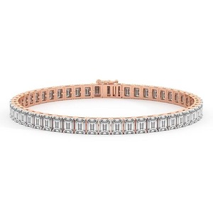 สร้อยข้อมือเทนนิสสีขาวมรกตทองคำขาว18K ห้องปฏิบัติการปลูกเพชร - Product Image 2