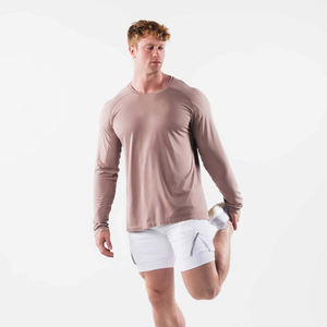 T-shirts pour hommes T-shirt à manches longues personnalisé pour hommes T-shirts de gymnastique pour hommes lourds vêtements de sport vêtements de course à pied longs - Product Image 1