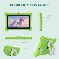 C Idea Kids Tablet PC 7 pulgadas IPS Pantalla Android Tablet Cámara dual TF512GB MTK Nuevo Estuche verde Hecho en China para la Educación