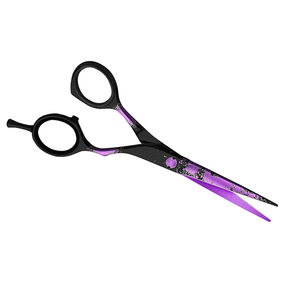 Tijeras de corte de pelo de lujo, tijera de peluquería profesional de acero inoxidable con reposapiés ajustable negro - Product Image 2