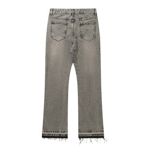 Jeans Flare pour Homme en Denim Lavé Solide et Tissé, Style Boyfriend, Délavé, de Haute Qualité, Nouveauté Hiver - Product Image 3