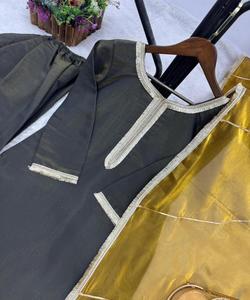 TRENDING CHANDERI BORDADO TRABAJO TOP BOTTOM CON DUPATTA DAILY WEAR PRECIO AL POR MAYOR ETHNICGARMENT KURTA SET PINK - Product Image 3