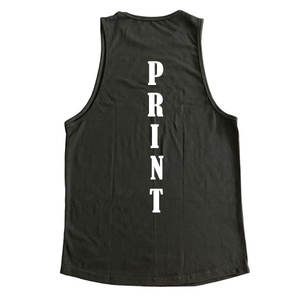 2025 logotipo personalizado de los hombres de alta calidad 100% algodón camiseta sin mangas transpirable Casual tejido 160g tela bordado impresión Offset - Product Image 2