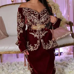NUEVO DISEÑO DE MODA DE BORDADO A MANO ZARI EN CHAQUETA Y VESTIDO KARAKOU CON ADORNADO CON CUENTAS DE VIDRIO, PIEDRA, DABKA WORK @ 2024 - Product Image 1