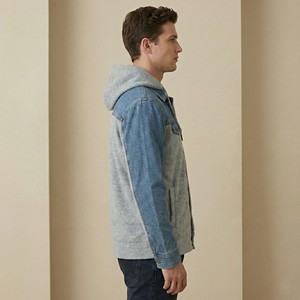 Ventes en gros de sweats à capuche en jean gris en molleton uni teinté en coton 100% personnalisés pour l'automne et l'hiver, streetwear décontracté pour hommes - Product Image 3