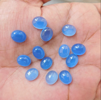 Calcedoine bleue naturelle, taille ovale, cabochon lisse, pour la fabrication de bijoux, pierres précieuses de haute qualité avec changement de couleur, tailles de 3x5mm à 20x30mm
